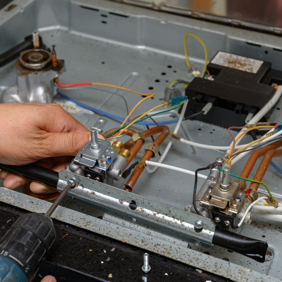 electric stove panel inner inspection