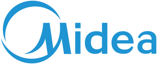 midea logo in blue color