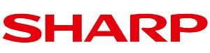 Sharp logo in red color